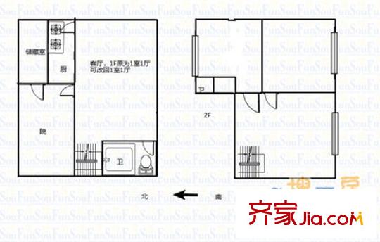 經(jīng)十一路單位宿舍 3室 戶型圖