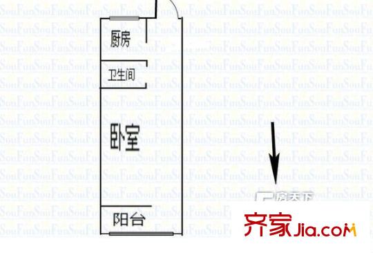 經(jīng)四緯八單位宿舍 1居室 戶型圖