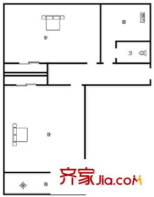 經(jīng)四緯八單位宿舍 2居室 戶(hù)型圖