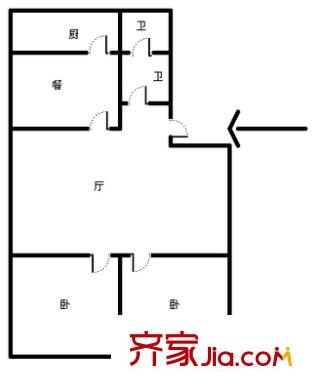 華信西區(qū) 2室 戶型圖