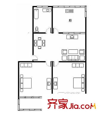 建設(shè)路國稅局宿舍戶型圖國稅局單位宿舍2211 2室2廳1衛(wèi)1廚