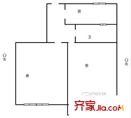 段店立交橋宿舍 1居室 戶型圖