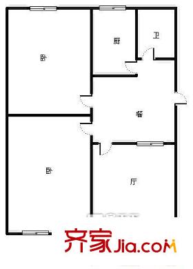 段店單位宿舍 2居室 戶型圖