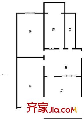 段店單位宿舍 2居室 戶型圖