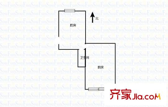 段店單位宿舍 1室 戶型圖