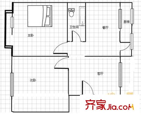 山大南路東段宿舍戶型圖山大南路東段單位宿舍 3室 戶型圖 3室2廳1衛(wèi)1廚