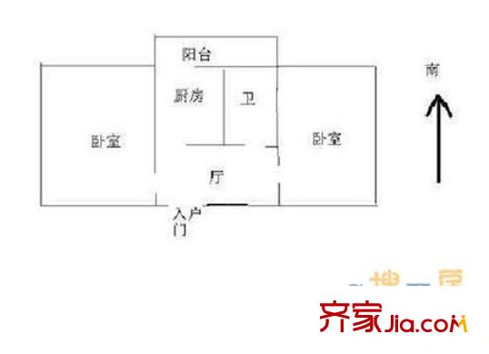 土屋路單位宿舍 2室 戶型圖