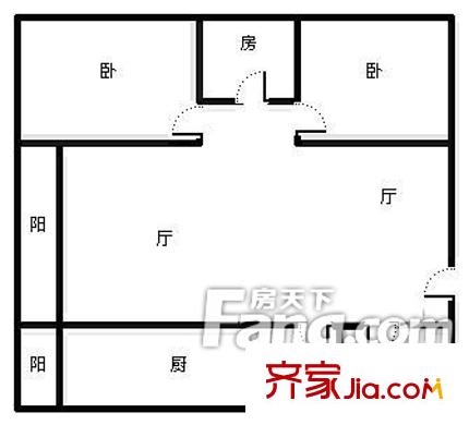 錦園小區(qū) 2室 戶型圖
