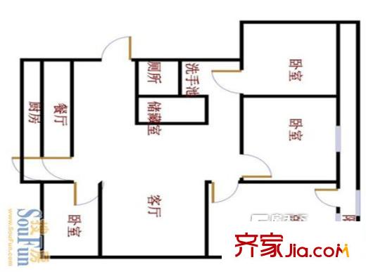 建設(shè)路國(guó)稅局宿舍 戶型圖