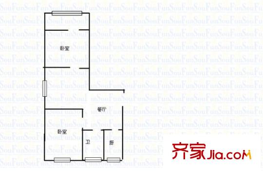 袁柳小區(qū) 2室 戶型圖