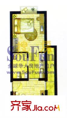 金三角戶型圖1室1廳1衛(wèi)