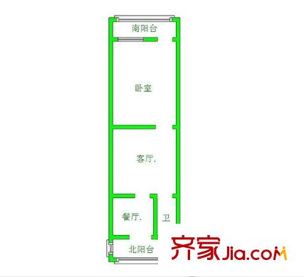 段店立交橋宿舍 1居室 戶型圖