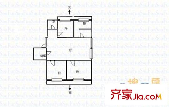 英西陶然居 2室 戶型圖