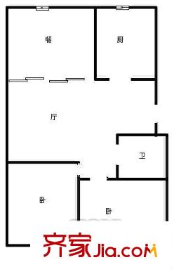 段店單位宿舍 2居室 戶型圖