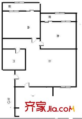 華信路單位宿舍 2居室 戶型圖