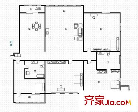 名士閣 4室 戶型圖