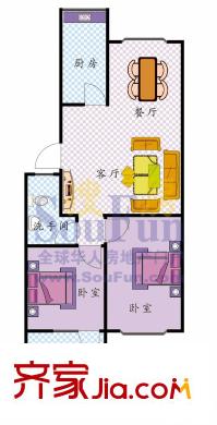 東宇花園戶型圖2室2廳1衛(wèi)1廚