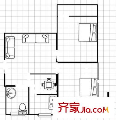 西市場宿舍 2室 戶型圖