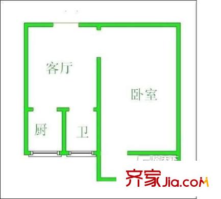 燕山東路單位宿舍 1室 戶型圖