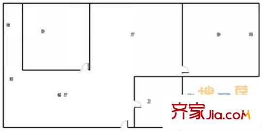 燕山東路單位宿舍戶型圖2室 戶型圖 2室2廳1衛(wèi)1廚