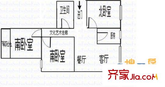 幸福柳小區(qū) 3室 戶型圖