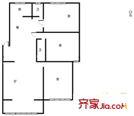 土屋路單位宿舍 3室 戶型圖