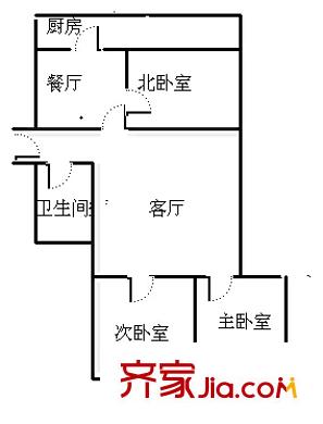 土屋路單位宿舍 2室 戶型圖