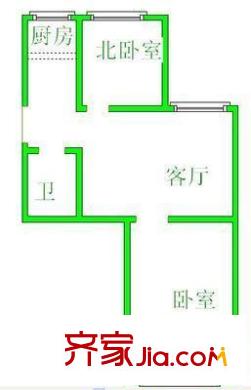 東航宿舍 2居室 戶型圖