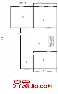 全福立交橋附近宿舍 2室 戶型圖