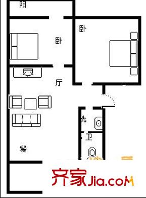 燕翅家園 2室 戶型圖