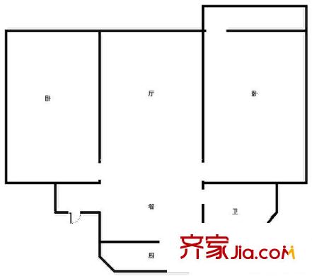 文東裕華園 2居室 戶型圖