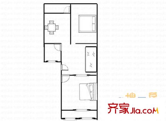 旅游局宿舍 2室 戶型圖