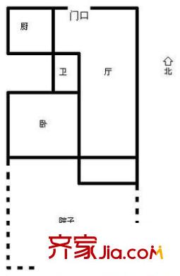 旅游局宿舍 1室 戶型圖