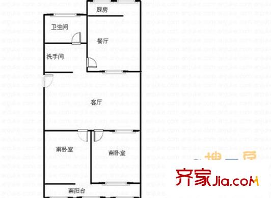 魯賢家苑 2室 戶型圖