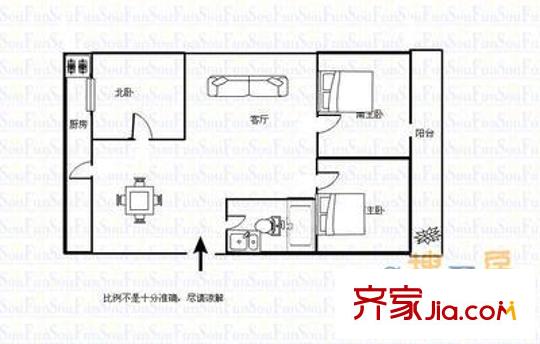 魯賢家苑 3室 戶型圖