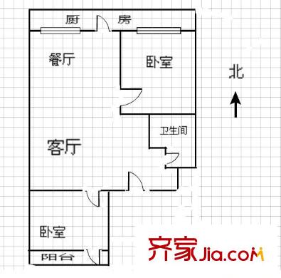 魯賢家苑 2室 戶型圖