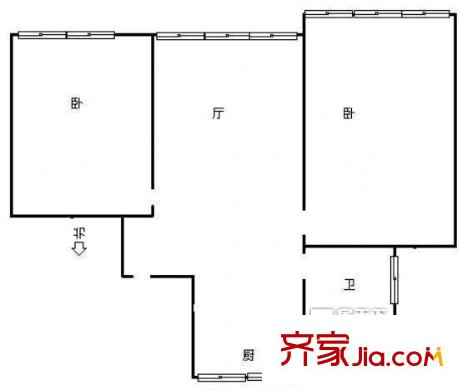 文東裕華園  2居室 戶型圖