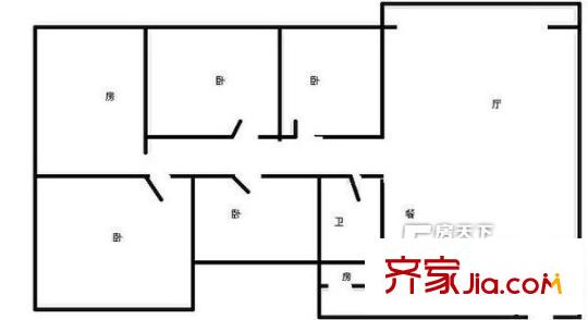 燕山東路單位宿舍 4室 戶型圖