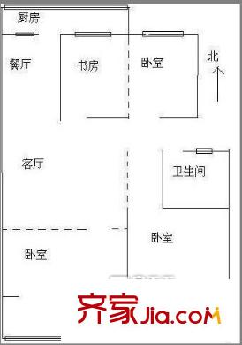 燕山東路單位宿舍 3室 戶型圖