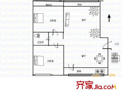 幸福柳小區(qū) 4室 戶型圖