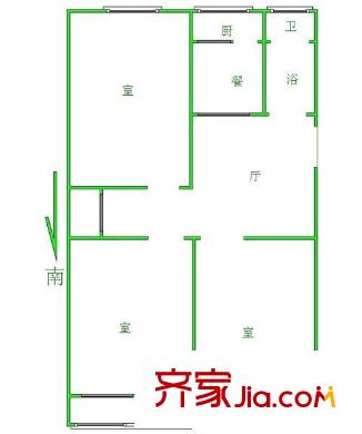 東航宿舍 3居室 戶型圖