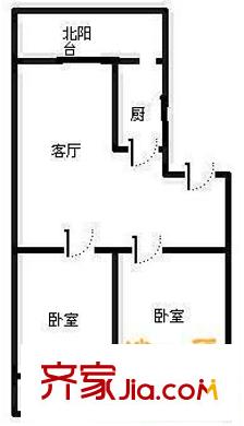 燕山立交橋東宿舍戶型圖燕山立交橋東單位宿舍 2室 戶型圖 2室1廳1衛(wèi)1廚