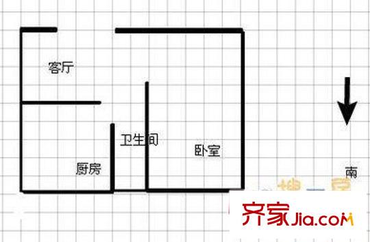 山大路公路局宿舍戶(hù)型圖公路局宿舍 1室1廳1衛(wèi)1廚