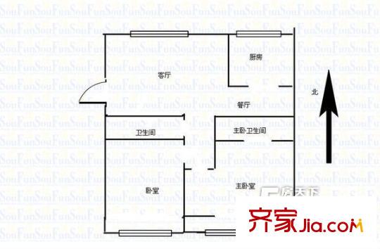 天潤(rùn)苑 2居室 戶型圖