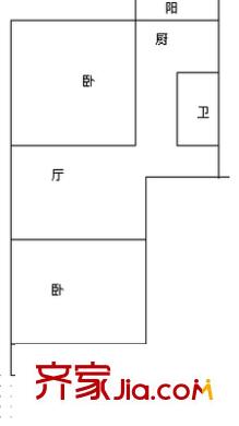 槐興家園 2室 戶型圖