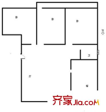 建工花園戶型圖 戶型圖 3室2廳1衛(wèi)1廚