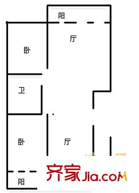 三吉花園 2室 戶型圖