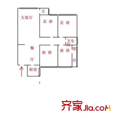藍(lán)天苑 4室 戶型圖
