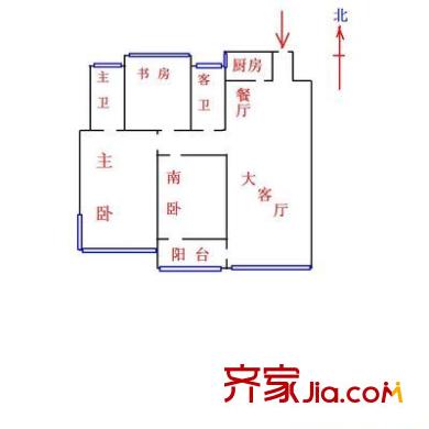 藍(lán)天苑 3室 戶型圖