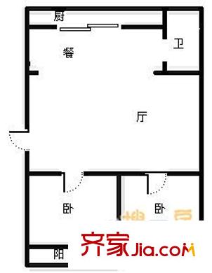 旅游局宿舍 2室 戶型圖
